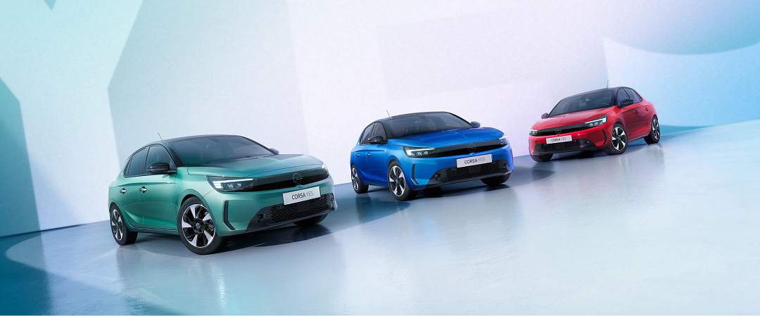 A line up of three cars.